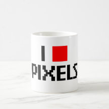 J'aime des pixels tasse à café