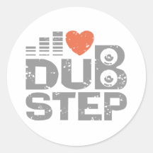 J'aime Dubstep Autocollant Rond