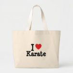 J'aime la coutume de coeur de karaté personnalisée sac en toile