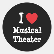 J'aime la coutume de coeur de théâtre musical pers adhésifs
