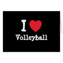 J'aime la coutume de coeur de volleyball personnal carte