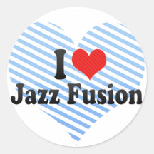 J'aime la fusion de jazz autocollant rond