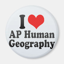 J'aime la géographie d'humain d'AP Magnets Pour Réfrigérateur