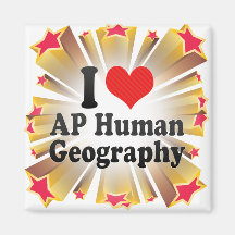 J'aime la géographie d'humain d'AP Magnets Pour Réfrigérateur