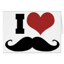 J'aime la moustache carte de vœux
