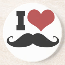 J'aime la moustache dessous de verres