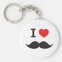 J'aime la moustache porte-clefs