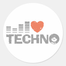 J'aime la techno autocollants