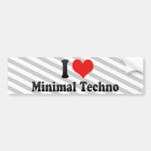 J'aime la techno minimale autocollants pour voiture