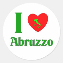 J'aime l'Abruzzo Italie Autocollant Rond