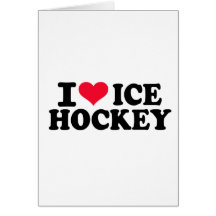 J'aime le hockey sur glace cartes de vœux