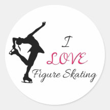 J'aime le patinage artistique autocollant