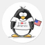 J'aime le pingouin de l'Amérique Autocollants
