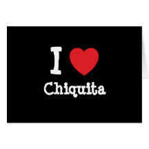 J'aime le T-shirt de coeur de Chiquita Cartes De Vœux