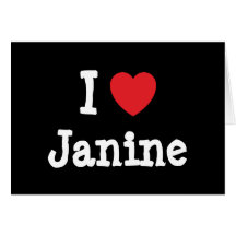 J'aime le T-shirt de coeur de Janine Carte De Vœux
