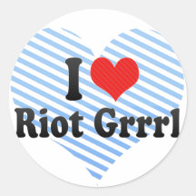 J'aime l'émeute Grrrl Adhésifs Ronds