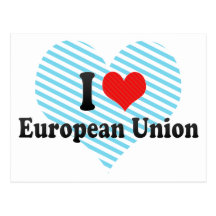 J'aime l'Union européenne Carte Postale