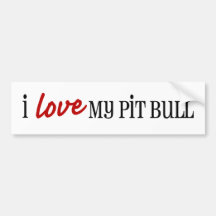 J'aime mon adhésif pour pare-chocs de pitbull adhésifs pour voiture