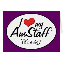 J'aime mon AmStaff (c'est un chien) Cartes
