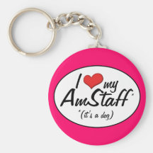 J'aime mon AmStaff (c'est un chien) Porte-clefs