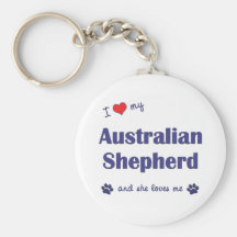 J'aime mon berger australien (le chien femelle) porte-clé