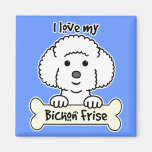J'aime mon Bichon Frise Aimants Pour Réfrigérateur