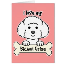 J'aime mon Bichon Frise Cartes