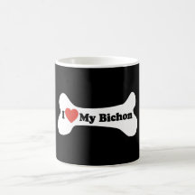J'aime mon Bichon - os de chien Tasse