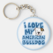 J'aime mon bouledogue américain Keychain Porte-clés