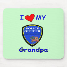 J'aime mon grand-papa de police tapis de souris