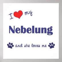 J'aime mon Nebelung (le chat femelle) Affiche