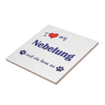 J'aime mon Nebelung (le chat femelle) Carreau
