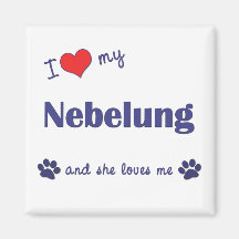 J'aime mon Nebelung (le chat femelle) Magnets Pour Réfrigérateur