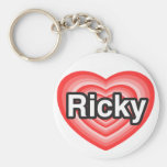 J'aime Ricky. Je t'aime Ricky. Coeur Porte-clefs