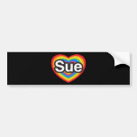 J'aime Sue. Je t'aime Sue. Coeur Autocollants Pour Voiture
