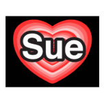 J'aime Sue. Je t'aime Sue. Coeur Carte Postale