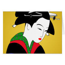Japanisches Geisha-Mädchen Karten