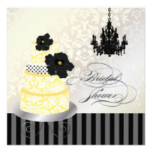 Jaune de PixDezines+Douche nuptiale blanche de gât Invitations