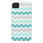 je téléphone le motif turquoise gris de 4 chevrons coques iPhone 4 Case-Mate