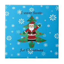 Je veux père Noël pour Noël Carreaux En Céramique