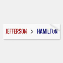 JEFFERSON, >, HAMILTON AUTOSTICKER