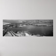 Jefferson panoramisches ERINNERUNGSB&W Plakatdruck