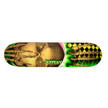 Jeffery Schädelgrünfeuer Skatersollie Skateboard. Skateboardbretter