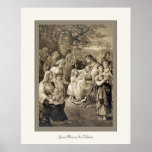 Jésus bénissant le chrétien de cru de ~ d'enfants posters
