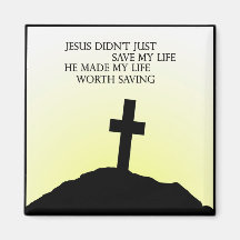 Jésus m'a sauvé aimants