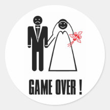 JEU AU-DESSUS d'autocollant de mariage