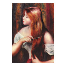 Jeune fille de Renoir peignant ses invitations de 