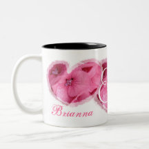 Jeune mariée de mariage et marié - coeurs ROSES de Tasse