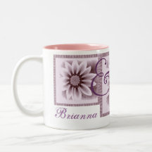 Jeune mariée et marié - fleurs POURPRES Tasse À Café