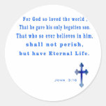 John-3:16-Schrift Runder Sticker